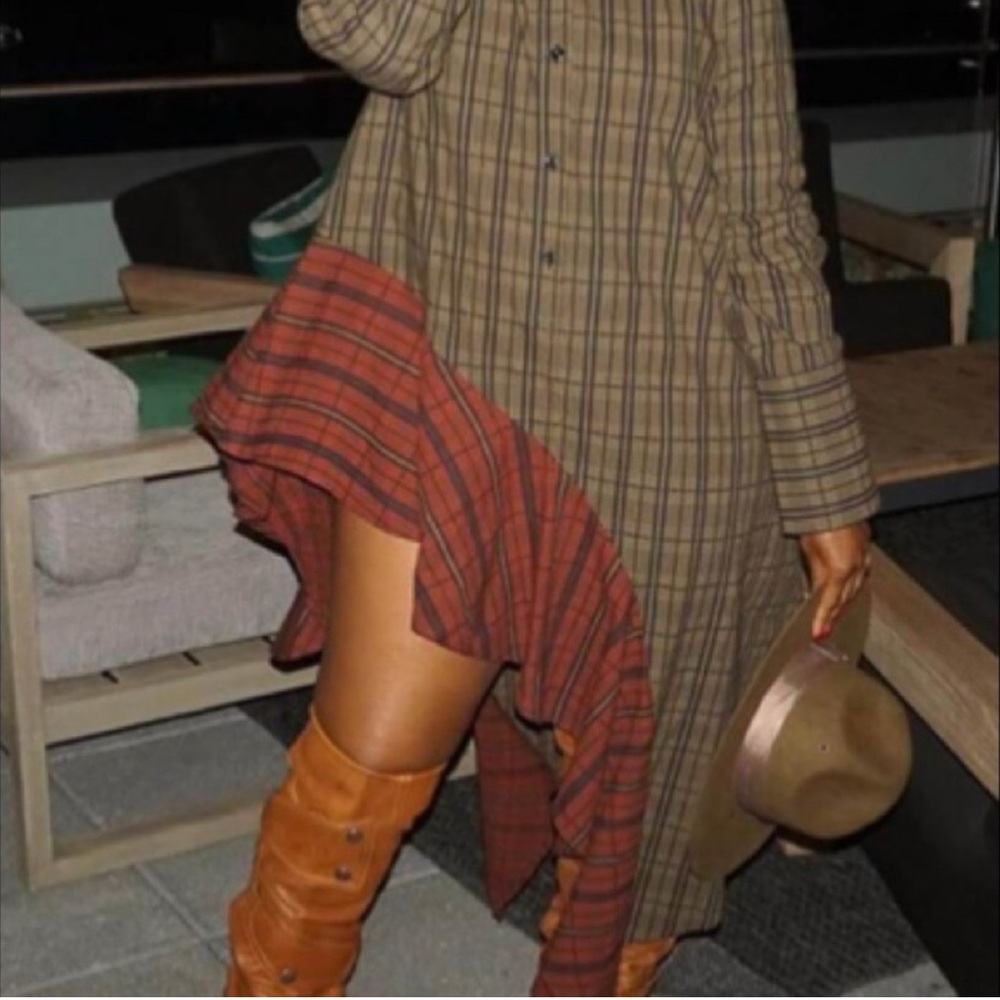 Plaid Asymmetrical Dress